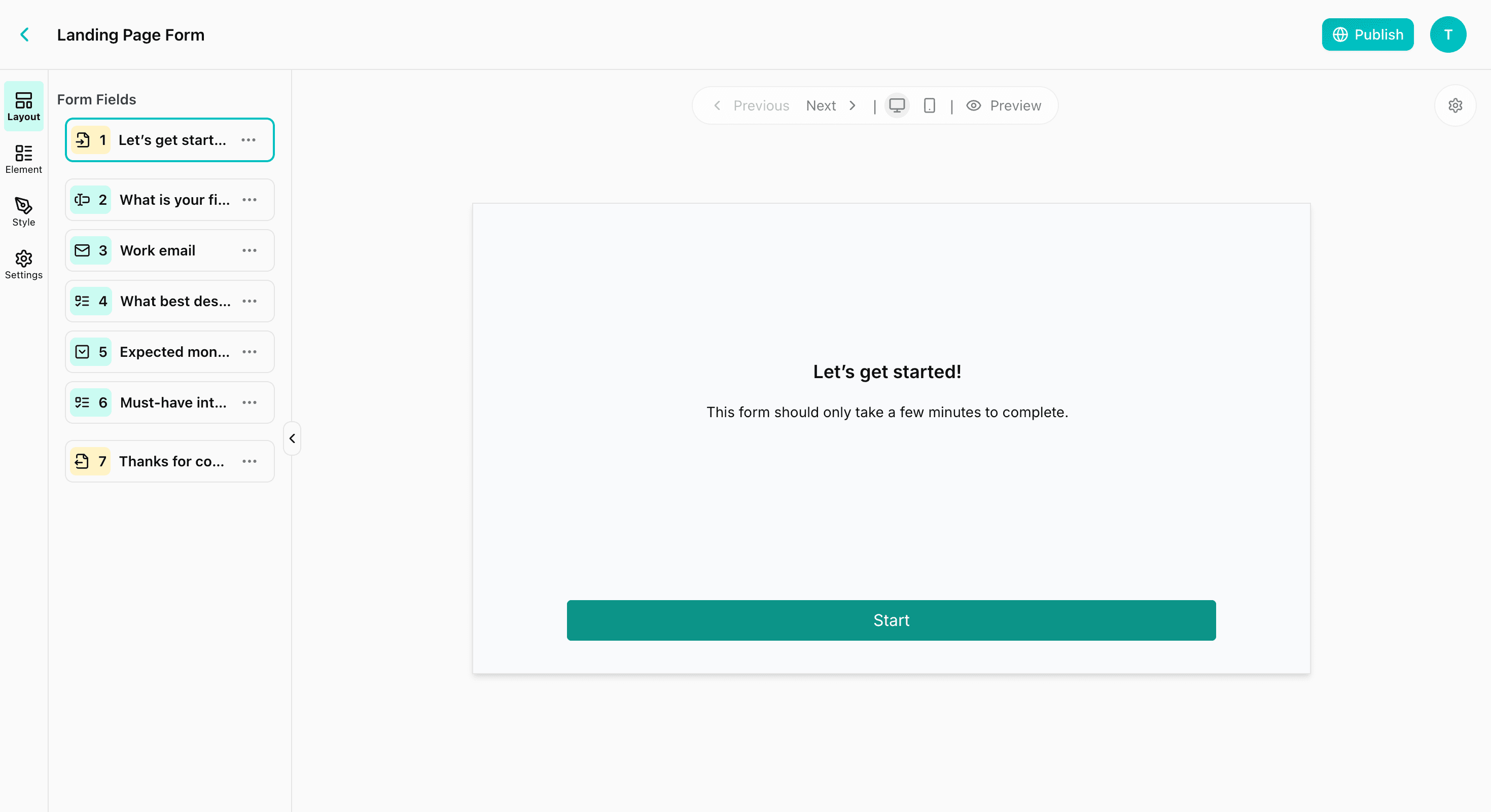 Form Builder screenshot